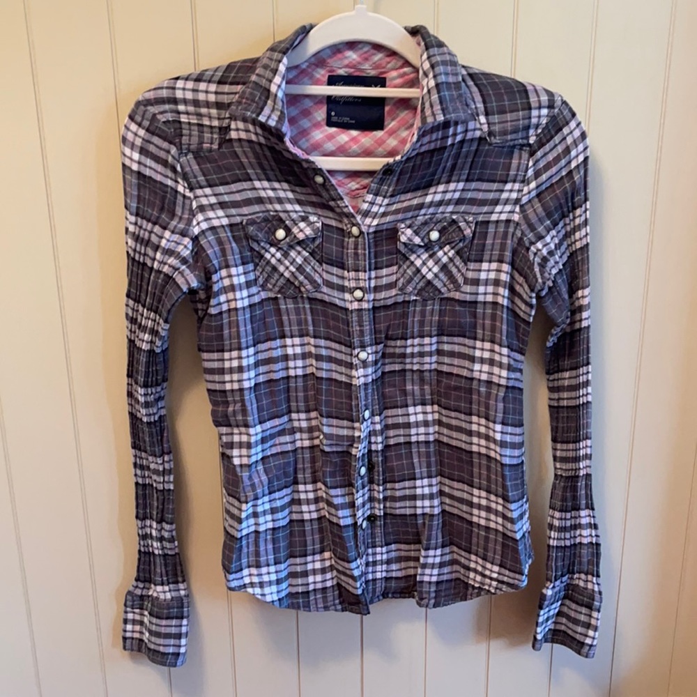 American Eagle plaid button down